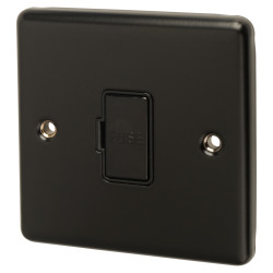 Eurolite Enhance Decorative 13A 1 Gang Unswitched Fused Spur - Matt Black with Black Inserts