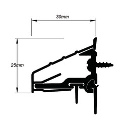 Sealmaster Watershed Seal - 1000mm Length - WAS Weatherboard - Inward/Outward Opening Doors - Silver