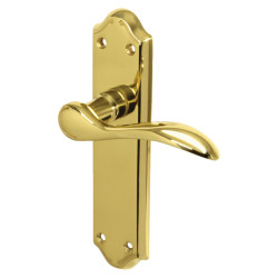 Carlisle Brass Polished Brass Scroll Latch Door Handles - Madrid Range - 180 x 45mm