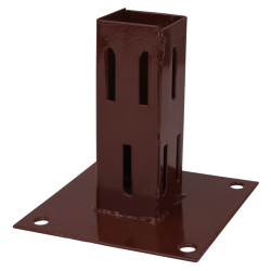 Powapost Fence Post Bolt Down Shoe - Easy Grip - 50 x 50mm - Brown Powder Coated