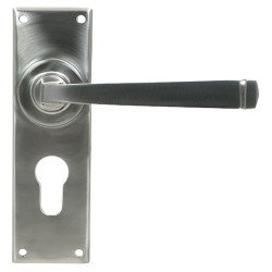 From The Anvil Satin Stainless Steel Euro Lock Door Handles - Avon Range - 152 x 48mm