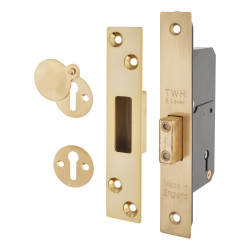 Narrow 5511 5 Lever Deadlock - 51mm Case - 35mm Backset - Polished Brass