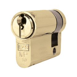 Eurospec 10 Pin 42mm Euro Single Cylinder - 32 + 10mm - Polished Brass - Master Keyed