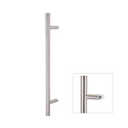 Altro 25mm Guardsman Cranked T-Bar Door Pull Handle - Bolt Fix - 1000mm c/c - Satin Stainless Steel