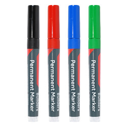 TIMCO Builders Permanent Markers - Fine Tip - Multipack - Pack of 4