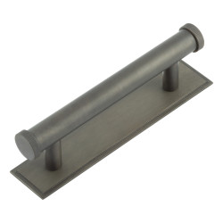 Hoxton by Frelan Thaxted 15mm Lines T-Bar Cabinet Pull Handle on Stepped Backplate - 96mm c/c - Dark Bronze