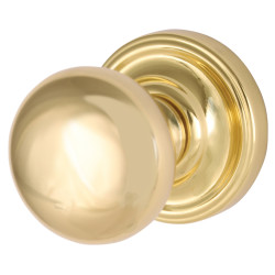 Heritage Brass by M Marcus Polished Brass Mortice Door Knob - 62mm Rose Diameter - Hampstead Range