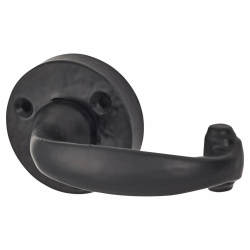Olde Forge Antique Black Windsor Door Handles on Round Rose