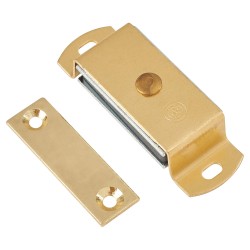 Altro Magnetic Catch - 60 x 21 x 12mm - 6.kg Pull - Polished Brass