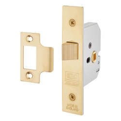 UNION 2677 Flat Pattern Mortice Latch - 65mm Case - 44mm Backset - Polished Brass