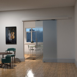 Klug Softslide 90 Soft Open/Close Glass Sliding Door Kit - 2000mm Track - 8-12mm Glass - 90kg Door