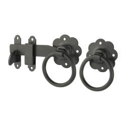 Ring Gate Latch - 152mm Throw - Black Japanned