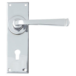From The Anvil Polished Chrome Keyhole Door Handles - Avon Range - 152 x 48mm