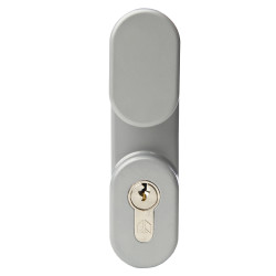 Strand PH371 Outside Access Device With Cylinder - Oval Knob - Silver