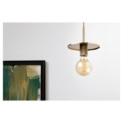 Altro Savaneta Knurled Ceiling Light Pendant - Satin Brass Fittings and Plate