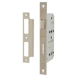 Arrone AR813 DIN Bathroom Lock - 88mm Case - 60mm Backset - Square - Satin Stainless Steel