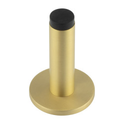 Burlington by Frelan Plain Projection Door Stop on Plain Rose - 76mm Projection - Satin Brass