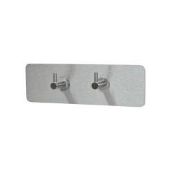 Hampstead Hook on Plate - 240 x 75mm - 2 Hooks - Satin Stainless Steel