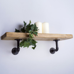 Altro 3/4" Pipe Shelf Bracket Kit - Black - Pack of 2