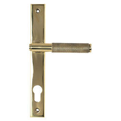 From The Anvil Brompton uPVC Slimline Knurled Multipoint Door Handle - 92mm c/c - Polished Brass