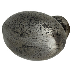 Olde Forge Solid Oval Cabinet Knob - 35 x 30mm - Lacquered Iron