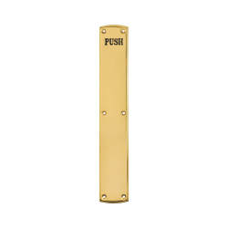Carlisle Brass Solid Brass Period Entrance Finger Plate - Push - 450 x 75 x 4mm - Polished