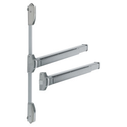 Arrone Touchbar Rebated Double Door Panic Bar Set - Timber Door - Silver