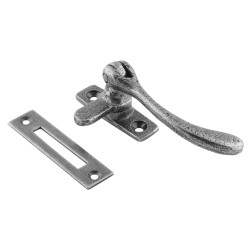 From The Anvil Pear Drop Mortice Plate Casement Window Fastener - Reversible - Pewter