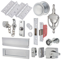 Front Door Furniture Kit - Polished Chrome