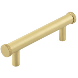Hoxton by Frelan Wenlock 15mm Knurled T-Bar Cabinet Pull Handle - 96mm c/c - Satin Brass