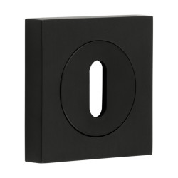 Burlington BUR60 by Frelan Square Escutcheon on Plain Rose - 52 x 52mm - Keyhole - Black
