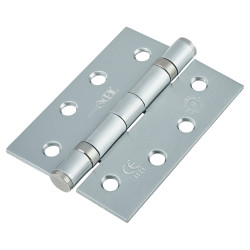 Jedo Twin Ball Bearing Grade 11 Butt Fire Door Hinge - 102 x 76 x 2.7mm - Satin Chrome - Pair