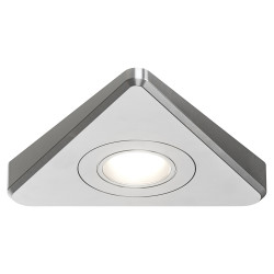 Sensio Treos 2W Slim LED Triangle Cabinet Downlight - 4000K Natural White - Stainless Steel