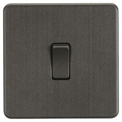 Knightsbridge 20A 1 Gang Double Pole Screwless Flat Plate Appliance Switch - Smoked Bronze