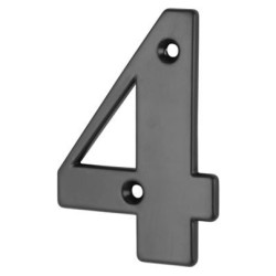 79mm Screw Fix Door Numeral - 4 - Black