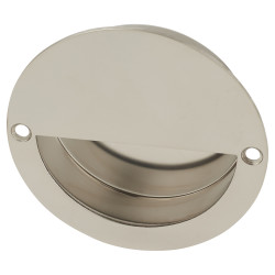Altro Circular Flush Cabinet Pull Handle - 90mm Diameter - Polished Stainless Steel