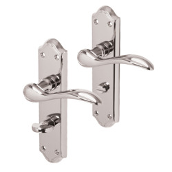 Carlisle Brass Polished Chrome Scroll Bathroom Door Handles - Madrid Range - 180 x 45mm