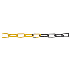 Welded Steel Chain - 6 x 42mm - 10m Length - Yellow/Black