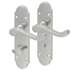 Touchpoint Satin Chrome Victorian Summer Scroll Bathroom Door Handles - 168 x 40mm