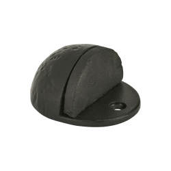 Olde Forge Half Moon Oval Floor Door Stop - 44 x 26mm - Antique Black Iron