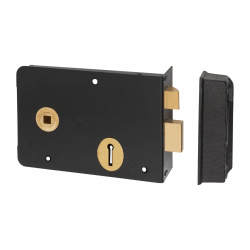 UNION 1439 Scotch Rim Lock - 155 x 106mm - Left Hand - Black