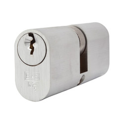Eurospec 5 Pin 70mm Oval Double Cylinder - 35 + 35mm - Satin Chrome - Keyed to Differ