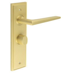 Burlington by Frelan Satin Brass Fire Rated Bathroom Door Handles - Mayfair - Inner 2 - 200 x 55mm