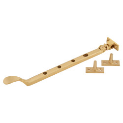 Carlisle Brass Victorian Casement Window Stay - 10"/264mm Length - Satin Brass
