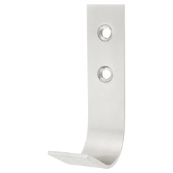 Altro Flat Single Coat Hook - 70 x 20 x 40mm - Satin Stainless Steel