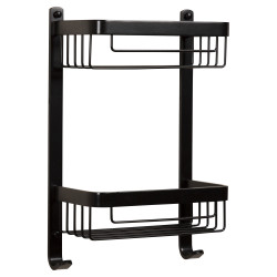 Croydex Wirework Shower Cosmetic Basket - Two Tier - 390 x 256 x 127mm - Matt Black