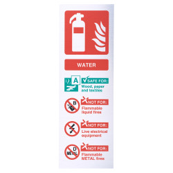 Altro Water Extinguisher Sign - 100 x 300mm - Metallic Rigid Plastic