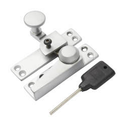 Hampstead Heavy Duty Straight Quadrant Arm Locking Sash Window Fastener - 70 x 17mm - Satin Chrome