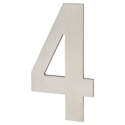 Hampstead 100mm Concealed Screw Fix Door Numeral - 4 - Satin Stainless Steel