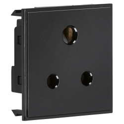 Knightsbridge 5A 1 Gang Unswitched Round Pin Socket - Black